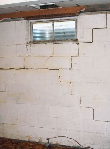 severe bowing and buckling of foundation walls in Gainesville