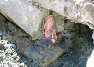 Failed concrete underpinning meant to repair a foundation issue in Sturgeon Bay.