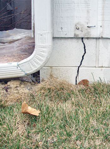 foundation wall cracks due to street creep in Plymouth