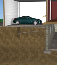 A street creep repair system implementing foundation wall anchors in a Mosinee home.