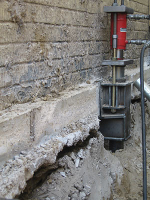 Commercial Push Pier Installation in Marshfield